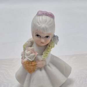 Vintage 1950's Napco Porcelain Figurine "Flower Girl Of The Month"